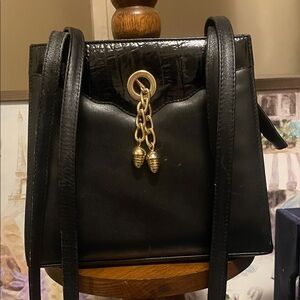 Gianni Valanti Black Bag with Gold Accents